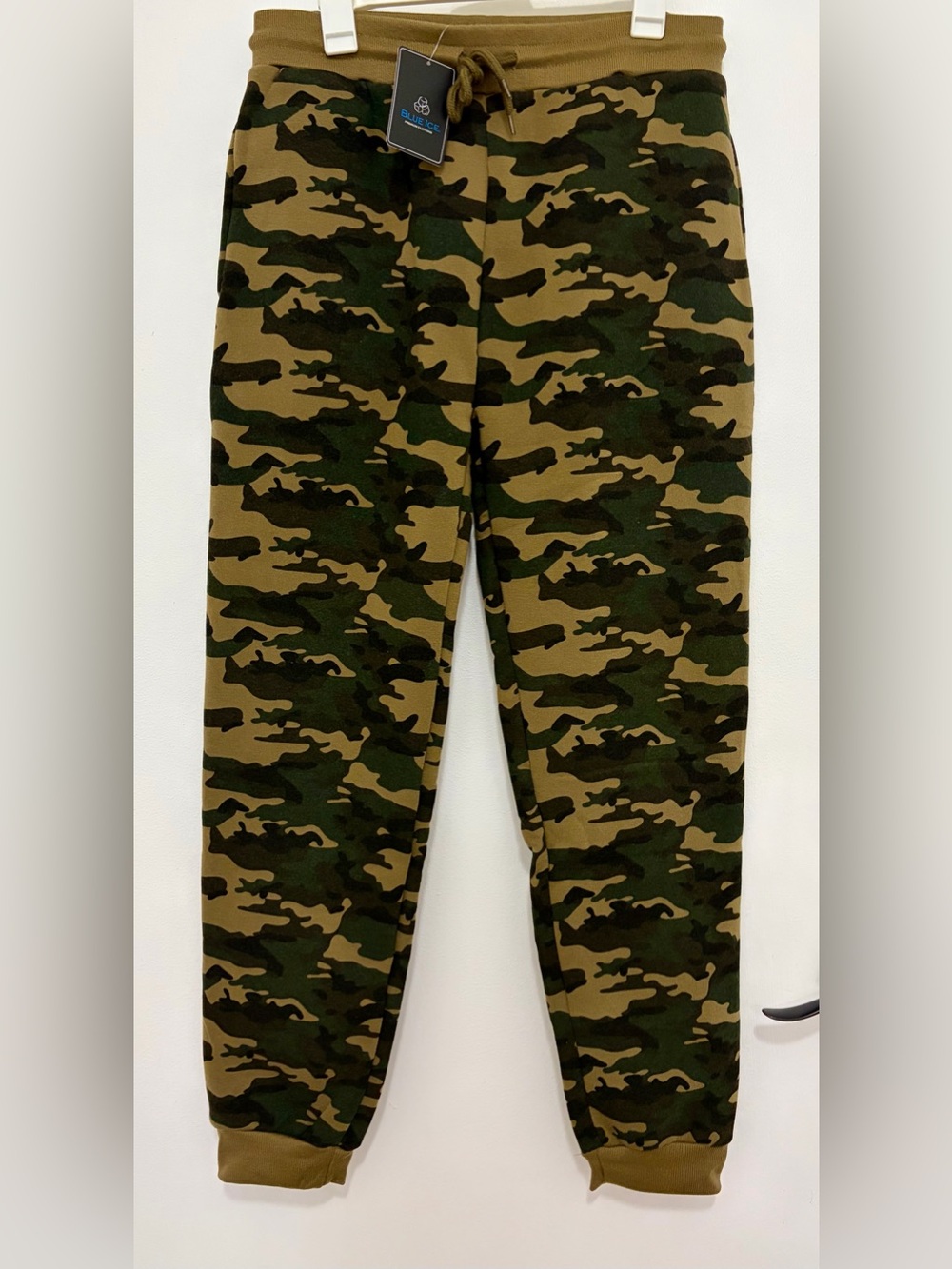 Mens Camo Jogger Pants fleece lined- Green/Brown